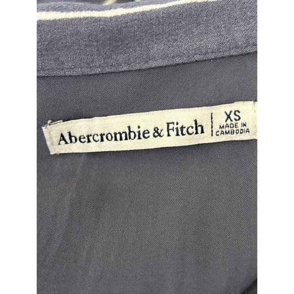 Abercrombie & Fitch Women's Blue Striped V Neck Midi Dress Size XS Y2K Style - Picture 6 of 6